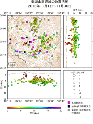 地震活動/2016年11月1日〜11月30日