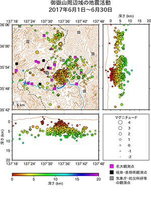 地震活動/2017年6月1日〜6月30日
