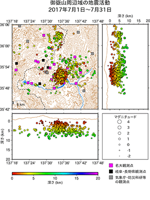 地震活動/2017年7月1日〜7月31日