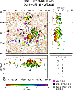 地震活動/2018年2月1日〜2月29日