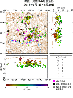 地震活動/2018年6月1日〜6月30日