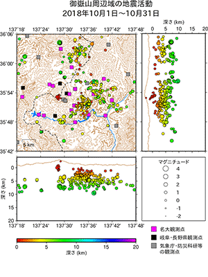 地震活動/2018年10月1日〜7月31日