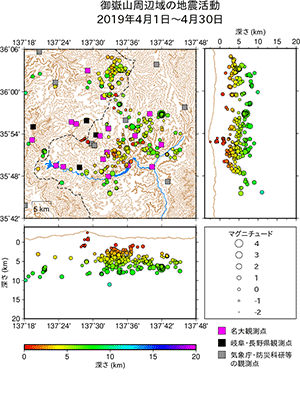 地震活動/2019年4月1日〜4月30日