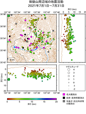 地震活動/2021年7月1日〜7月31日