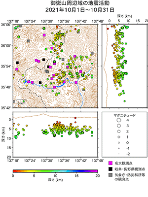 地震活動/2021年10月1日〜10月31日
