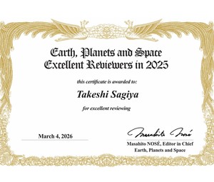 Earth, Planets and Space Excellent Reviewer 2025
